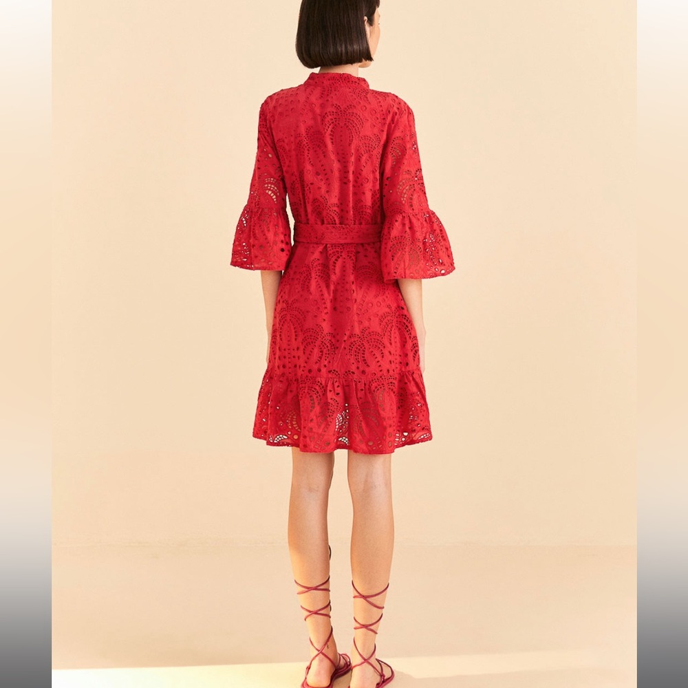 FARM Rio Red Lace Mini Dress - Picture 4 of 6